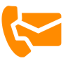 Contact Us Orange Phone Mail free icon for commercial use