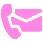 Contact Us Pink Phone Mail free icon for commercial use