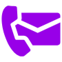 Contact Us Purple Phone Mail free icon for commercial use