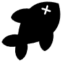Dead Fish Black Silhouette free icon for commercial use
