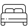 Double Bed Black Outline free icon for commercial use