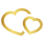 Golden Double Heart Outline icon