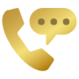 Golden Phone Speech Bubble free icon for commercial use
