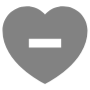 Gray Heart Less Delete Remove free icon for commercial use