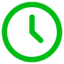 Green Clock Circle Round Outline free icon for commercial use