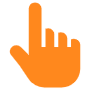 Hand Pointer Orange Cursor free icon for commercial use