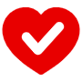 Healthy Heart Check Mark Red free icon for commercial use