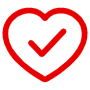 Healthy Heart Check Mark Red Outline free icon for commercial use