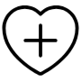 Heart Add Shopping List Black Outline free icon for commercial use