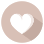 Heart Button Beige Circle Round icon