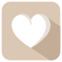 Heart Button Beige Square Rounded icon