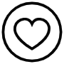Heart Button Black Circle Outline icon