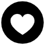 Heart Button Black Circle Round icon