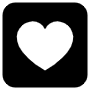 Heart Button Black Square Rounded icon