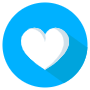 Heart Button Blue Circle Round icon