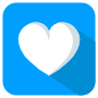 Heart Button Blue Square Rounded icon