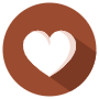 Heart Button Brown Circle Round icon