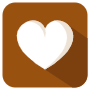 Heart Button Brown Square Rounded icon