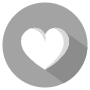 Heart Button Gray Circle Round icon