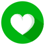 Heart Button Green Circle Round icon