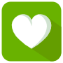 Heart Button Green Square Rounded icon