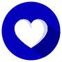 Heart Button Navy Blue Circle Round icon