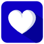Heart Button Navy Blue Square Rounded icon