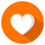 Heart Button Orange Circle Round icon