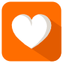 Heart Button Orange Square Rounded icon
