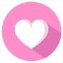 Heart Button Pink Circle Round icon