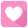 Heart Button Pink Square Rounded icon