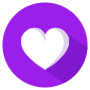Heart Button Purple Circle Round icon