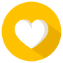 Heart Button Yellow Circle Round icon