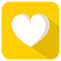Heart Button Yellow Square Rounded icon