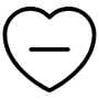 Heart Delete Remove Minus Black Outline free icon for commercial use