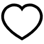 Heart Isolated Black Outline icon