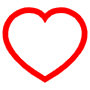 Heart Isolated Red Outline icon