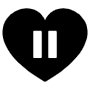 Heart Pause Black Button icon