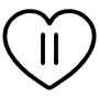 Heart Pause Black Outline Button icon