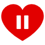 Heart Pause Red Button icon