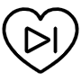 Heart Skip Black Outline Button icon
