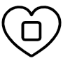 Heart Stop Black Outline Button icon