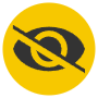 Hide Yellow Circle Round free icon for commercial use