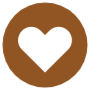 Brown Heart Circle Round free icon for commercial use