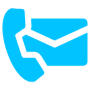 Contact Us Blue Phone Mail free icon for commercial use