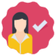 Female Corporate Badge free icon for commercial use