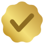 Golden Approved Seal Check free icon for commercial use