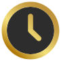 Golden Clock Circle Round free icon for commercial use