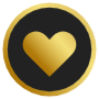 Golden Heart Circle Round free icon for commercial use