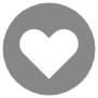 Gray Heart Circle Round free icon for commercial use